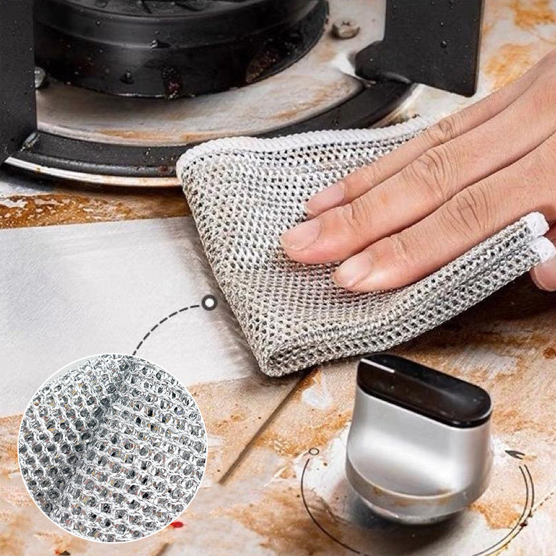 Krachtige Metalen Vaatdoek - Verwijdert Vet en Vuil in Seconden | 5+5 GRATIS
